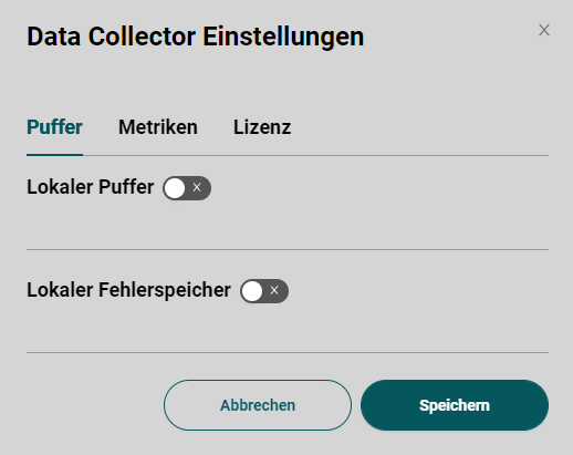 Collector Einstellungen