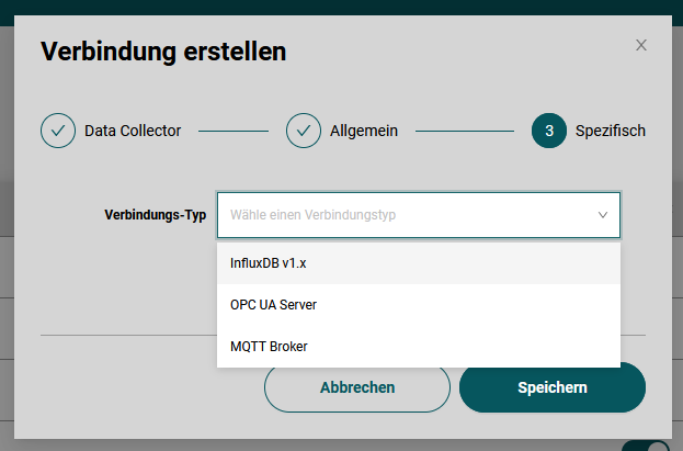 Select the connection type