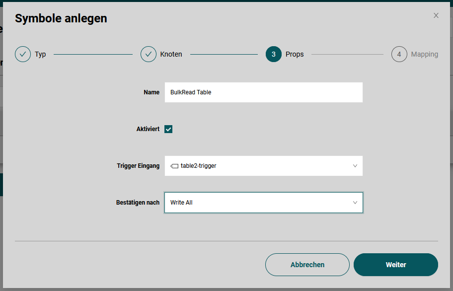 Konfiguration Trigger-Knoten und anderer Einstellungen