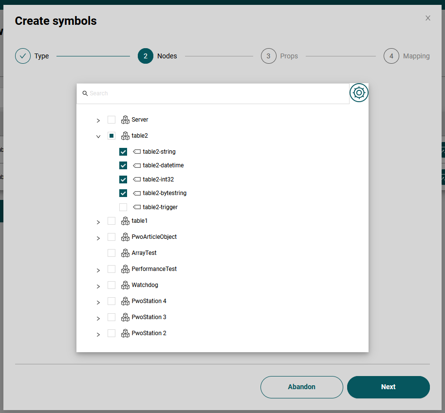 Select nodes